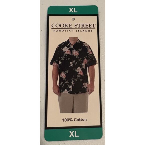 Cooke Street Black Hawaiian Short Sleeve Shirt Size XL NWOT - Picture 4 of 4